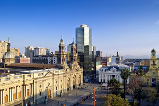 Santiago de Chile, ein Highlight auf jedem Chile Urlaub Stadtpanorama von Santiago de Chile